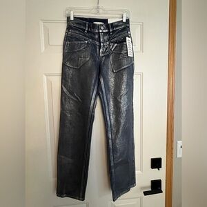 Urban Outfitters new BDG cowboy blue silver coat straight denim jean. Size 26